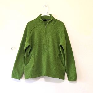 Lands' End Mint Green 1/2 Zip Knit Sweater